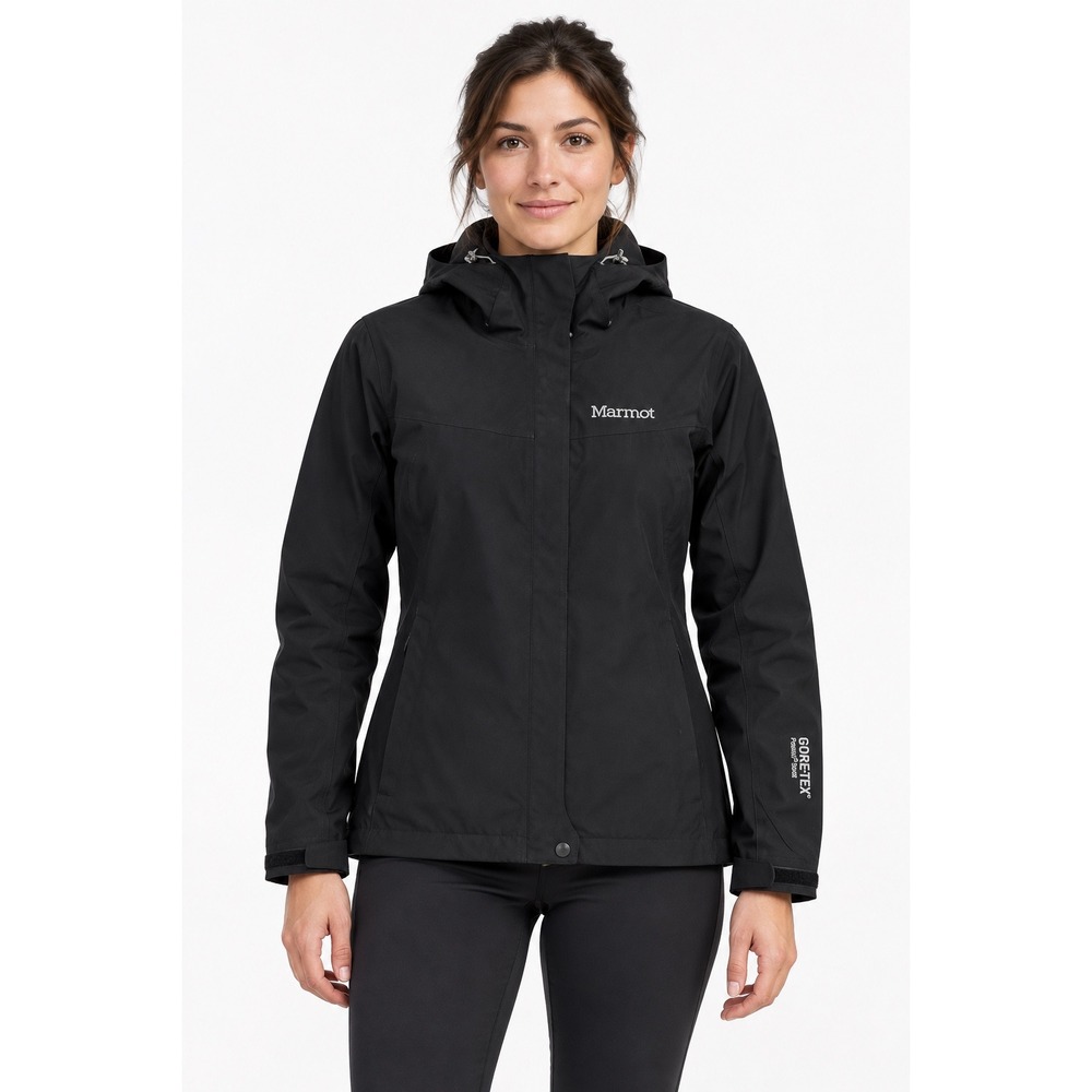 Marmot Minimalist Jacket Black GORE-TEX Paclite Waterproof Hooded Rain Shell XS